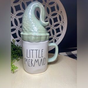 Rae Dunn Disney Mug w/Topper Ariel Little Mermaid Iridescent New Tail Mug
